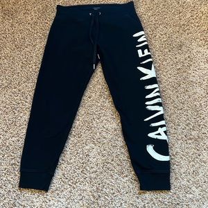 Calvin Klein Performance Women Brush Logo High Waist Drawstring Joggers